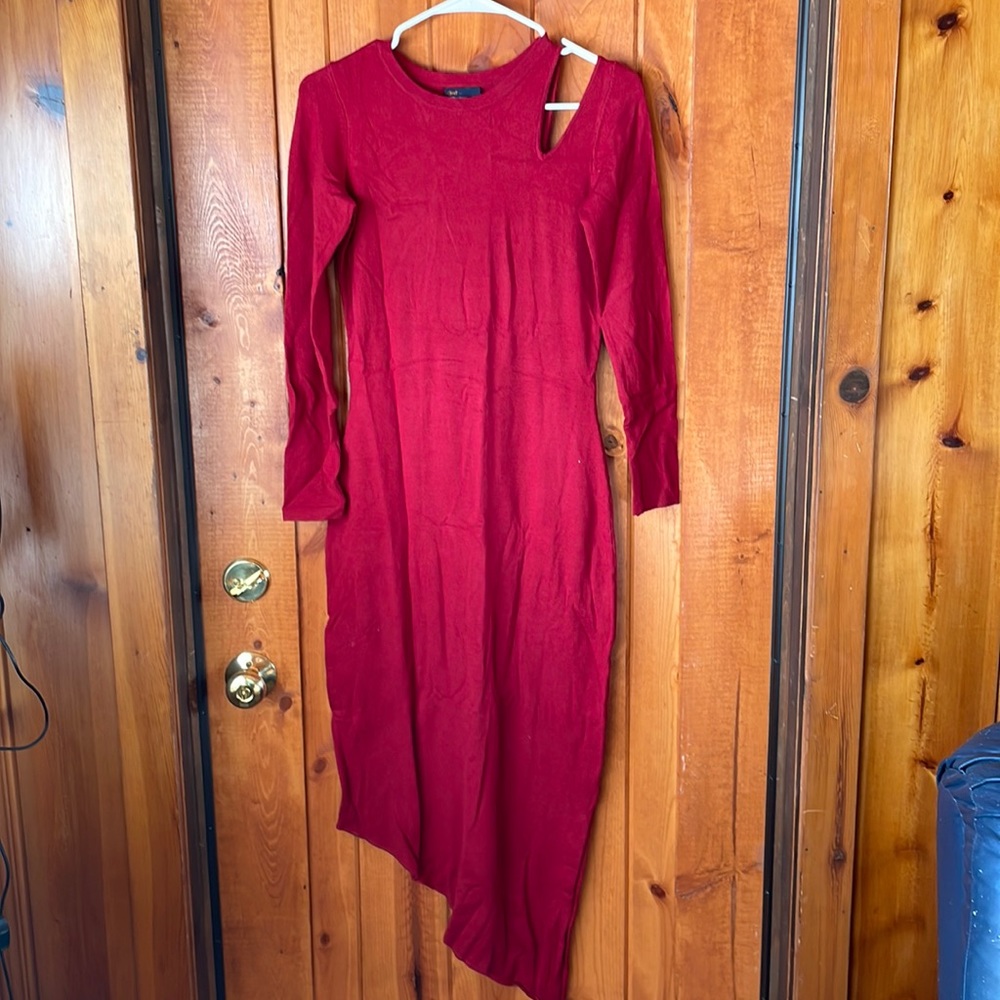 Just Taylor Dress Size XS Sweater Dress Burgundy